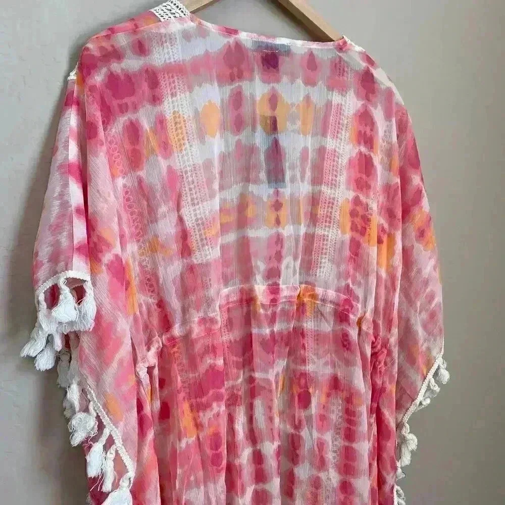 Steve Madden Tie Dye Eyelet Bathing Suit Coverup‎ - Picture 11 of 12